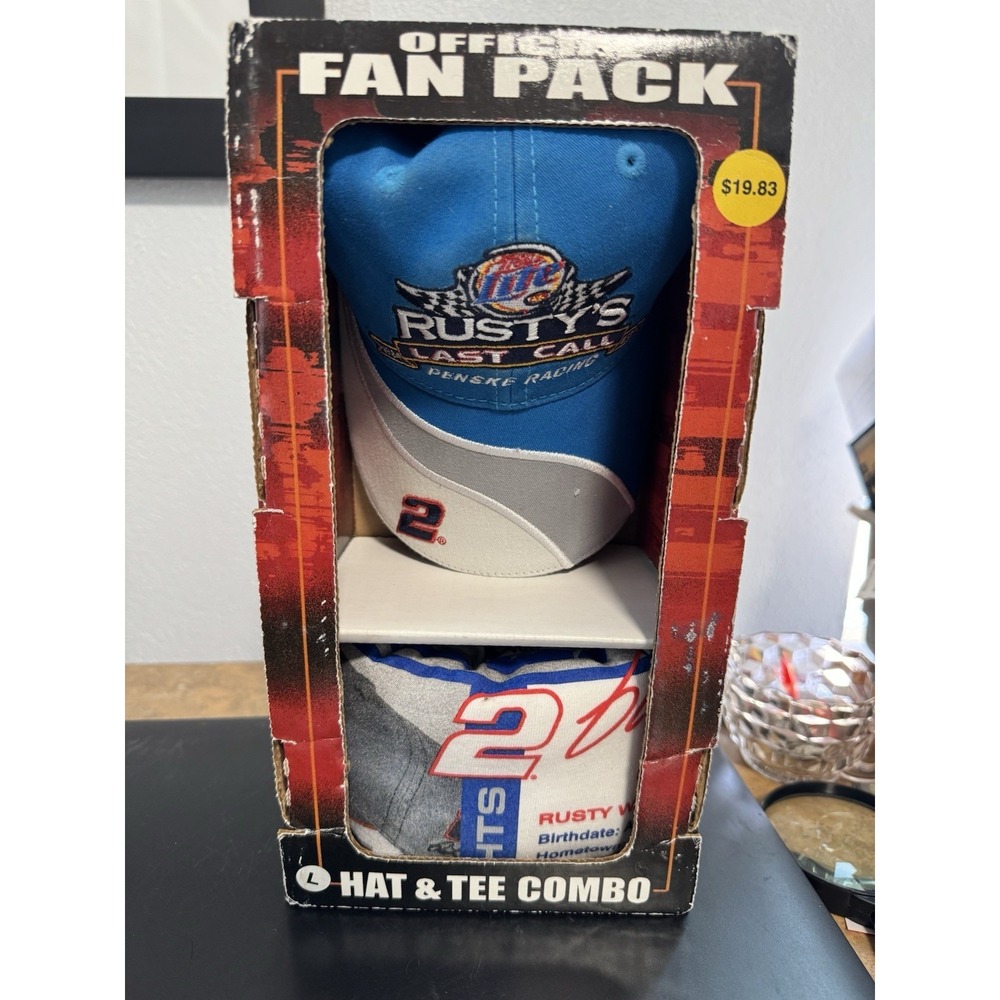 NASCAR Rusty Wallace Fan Pack Hat And T Shirt Large Racing